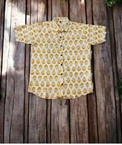 Camisa Ligera de Algodón Jaipuri para Hombre, Moda de Verano, Estampado a Mano, Camisa Jaipuri para Hombre, Ropa Casual a Precio de Mayoreo - Product Image 4