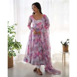 Belle robe de soirée et pantalon Anarkali de taille XS avec Dupatta - Product Image 3