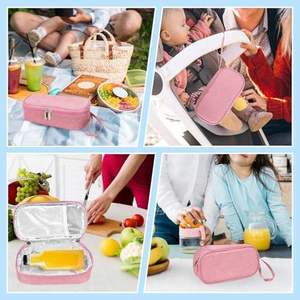 Portable Insulated Breast Milk Cooler Bag with Ice Pack Zipper Closure Insulin Cooler Case for Food Travel Storage - Product Image 3
