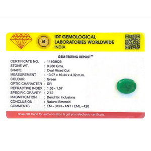 Natural Emerald 4.9 Carat Oval Faceted Loose Gemstone for Fine Jewelry - Product Image 4