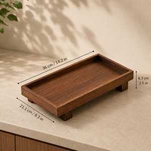 Plateau de petit-déjeuner en bois économique avec poignées robustes pour servir des repas, du thé, du café et des collations à la maison, dans les hôtels et les cafés - Product Image 3