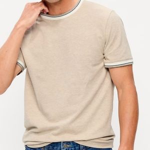 T-shirt personnalisé 100% coton noir à manches courtes avec bordure blanche, col rond, coupe décontractée, style streetwear - Product Image 2