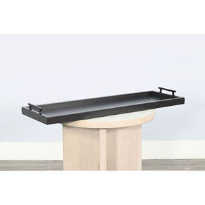 Plateau de service rond Art Déco en bois avec poignées latérales, fait main, pour la décoration intérieure moderne – Vente chaude - Product Image 1