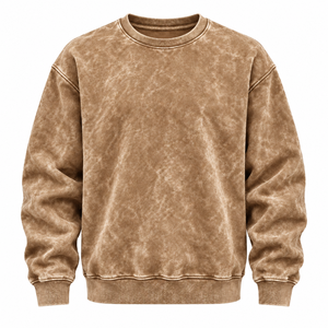 Sudadera de Felpa 100% Algodón OEM para Invierno, 500 GSM, Talla Grande, Lavada con Ácido, con Logotipo Personalizado Bordado, Corte Holgado para Hombre - Product Image 1