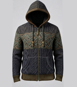 Fabricant de sweats à capuche tricotés épais personnalisés à marque privée, vente en gros de sweats à capuche thermiques doublés en polaire - Product Image 4
