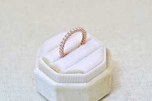 Anillo de Eternidad de Oro Blanco de 14k de Lujo, con Diamante Cultivado en Laboratorio de 1ct, Claridad VVS2, Chapado en Oro, para Mujer, Certificado IGI, Superventas - Product Image 4