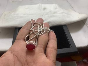 Oval Cut <b>Ruby</b> <b>Necklace</b> German Silver Children's Jewelry For Women Gemstone Handmade Jewelry A High Quality Best Price - Product Image 3