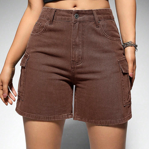 Shorts en jean taille haute pour femme, délavé vintage, décontracté, pour l'été - Product Image 3