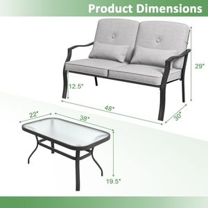 Conjunto de Sillones para Exteriores con Mesa de Centro, Cojines Cómodos para el Respaldo, para Uso en el Jardín - Product Image 4