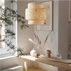 High Quality Pendant Light Bamboo Light Fixture Rattan Pendant Light Bamboo Lampshade Handmade <b>Wicker</b> Lampshade Supplier - Product Image 2