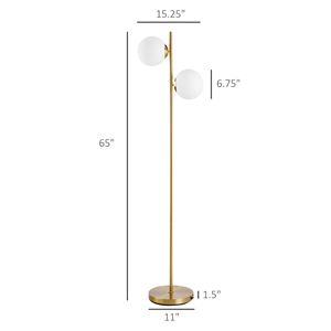 Lampada da Terra Moderna a 2 Tonalità per Soggiorno e Camera da Letto, Corpo Bianco Cromato Postmoderno, Paralumi in Acrilico, Illuminazione Decorativa Contemporanea - Product Image 3