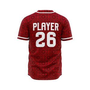 Camiseta de béisbol personalizada al por mayor con botones, de malla transpirable y alto rendimiento, suministro de fábrica OEM ODM - Product Image 6