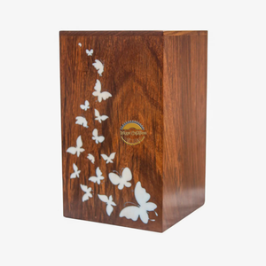 AYAANS Rosewood wooden Hand Carved Wooden Hot Selling cremation Urn <b>Box</b> for Adult Ashes Wholesale Cremation Urns (6X6X11)IN - Product Image 3