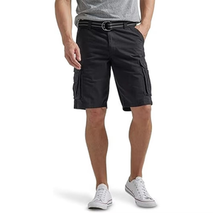Shorts de sport décontractés pour hommes - Combinaison short-culotte unie à taille mi-haute avec cinq poches, coupe droite - Product Image 4