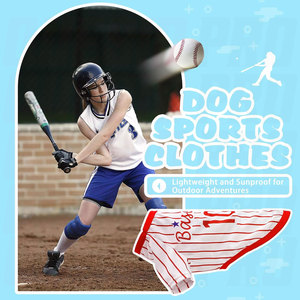 Sleeveless <b>Baseball</b> Style Dog Shirt Comfortable Polyester Pet Apparel with Breathable Stretchy Fabric Fit Small Medium Large - Product Image 5
