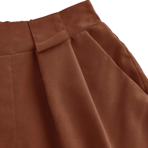 Shorts plissés décontractés taille haute pour femme avec boucles de ceinture et poches, respirants, séchage rapide, élégants pour l'été et le quotidien - Product Image 4