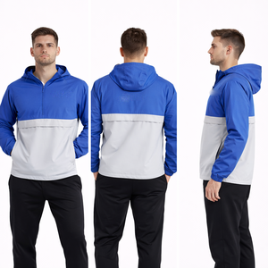 Veste décontractée pour homme à demi-zip avec design color-block, vêtements de sport légers pour activités de plein air, fournisseur en gros - Product Image 2