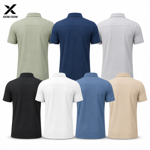 เสื้อโปโลแขนสั้นลำลองสำหรับผู้ชาย X Sports City สีพื้น ผ้าโพลีเอสเตอร์ผสมไมโครไฟเบอร์ ระบายอากาศได้ดี ใส่ได้ทุกฤดู กำลังเป็นที่นิยม - Product Image 3