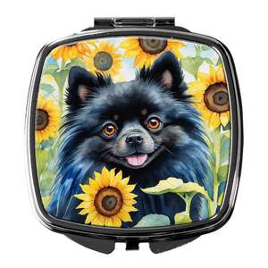 Pomarian girasoles compacto viaje maquillaje espejo plegable diseño de mano regalo para mujeres y niñas - Product Image 1