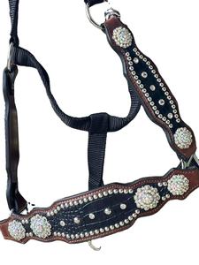 Cuero de calidad superior Bronc Halter Cuero genuino para caballo y Nylon acolchado Horse Halter al mejor precio - Product Image 2
