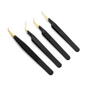 Pince à épiler en acier inoxydable de haute qualité, couleur noir et or, instruments de beauté à pointe fine, durables - Product Image 1