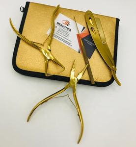 Kit de alicates de extensión de pelo de acero inoxidable chapado en oro de grado quirúrgico profesional de alta calidad más vendido ecológico - Product Image 6
