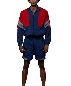 Conjunto de Chaqueta con Capucha y Pantalones Cortos Cortavientos Personalizados para Jóvenes, Traje Deportivo de Nylon con Cierre, Dos Piezas, Ligero y Transpirable - Product Image 1