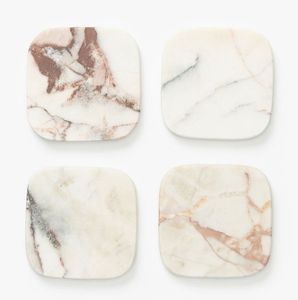Service de vaisselle en céramique, 5 assiettes minimalistes marbrées, vaisselle réutilisable - Product Image 1