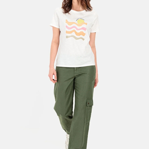 T-shirt imprimé pour femme, motif DTF, col rond, coupe classique, 100 % coton, été, coupe ample et confortable à manches courtes - Product Image 1