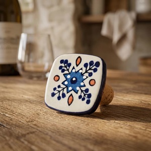 Tapones de Corcho para Botellas de Cerámica Vintage con Diseño de Cuentas Artísticas [Hecho en Uttar Pradesh] [Modelo CBS 112] - Product Image 3