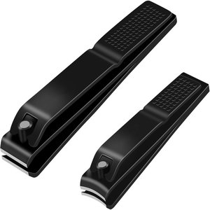 Ensemble de coupe-ongles en acier inoxydable avec revêtement noir et boîte de rangement en métal doré pour l'entretien professionnel des ongles - Product Image 1