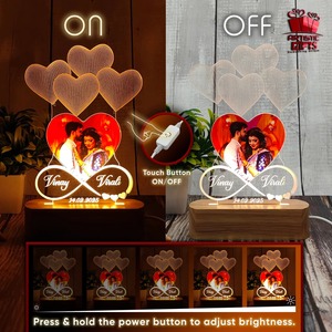 Hot Sale Personalized LED Heart Infinity Photo Lamp with HD Digital Photo Frame and Date for Wedding Anniversary - Product Image 3