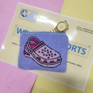 Monedero de perlas hecho a mano con cremallera, mini bolsa de maquillaje con cuentas, mini cartera decorativa linda para mujer - Product Image 2