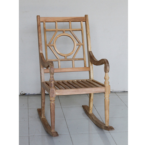 Chaise à bascule circulaire en teck massif pour hôtel et usage extérieur, mobilier de jardin moderne - Product Image 1