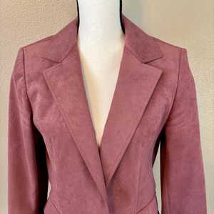 Blazer de sport en velours suédé ultra-doux, couleur orchidée violette rose, taille S - Product Image 1