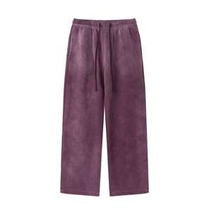 Men's Fleece Sweatpants Elastic Waist <b>Drawstring</b> Casual Loose Fit Left Leg Logo Autumn Wear - Product Image 2