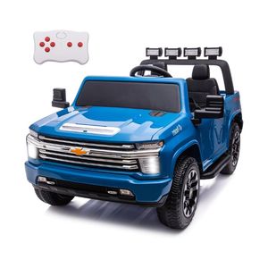 Auto de Juguete de 24V para 2 Personas con Control Remoto, Camioneta Silverado Licenciada para Niños y Niñas - Reproduce Música (Azul) - Product Image 1
