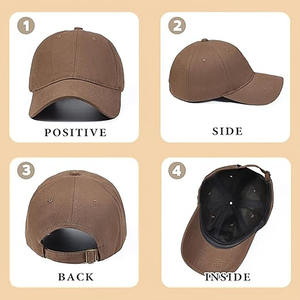 Casquette de baseball unisexe réglable en coton, casquette unie pour broderie de logo personnalisé - Product Image 4