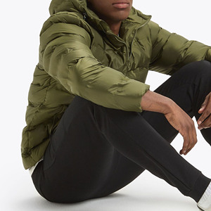 2025 <b>Mens</b> Hooded <b>Long</b> Puffer <b>Jacket</b> with Zipper Closure Coated Fabric Best Selling High Quality Winter Casual Custom Clothing - Product Image 3