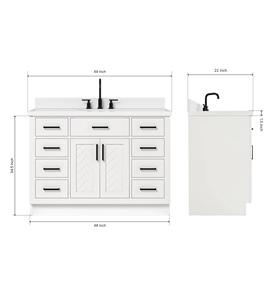 Mueble de Baño Esther de 49 Pulgadas con Lavabo Individual, Solo Mueble, 4 Opciones de Acabado, Venta al Por Mayor, Fábrica en Vietnam - Product Image 1