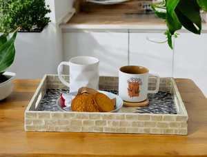 ถาดเสิร์ฟมุก ถาดเสิร์ฟสำหรับเดือนรอมฎอน ทำจากไม้และมุก - Product Image 4