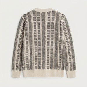 Pull en tricot rayé pour homme, manches longues, vêtements décontractés d'automne, 100% acrylique, coupe classique - Product Image 3