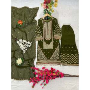 Conjunto Dupatta hermoso y parte inferior superior de ropa de fiesta para mujer de diseñador - Product Image 1