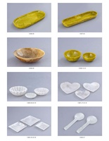 Plat de service alimentaire en résine durable, bol décoratif pour salade, fournitures pour café et restaurant, plateau jetable, écologique, sans BPA