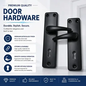 KELLTON Universal Stainless Steel Waterproof <b>Door</b> Handle <b>Lock</b> <b>Push</b> <b>Button</b> Modern Design Ambidextrous Bathroom Living Room - Product Image 2