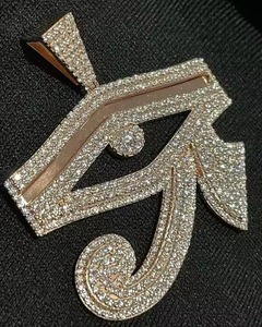 Collar de Oro Rosa con Colgante de Moissanita en Forma de Ojo de Alta Calidad, Estilo Hip Hop, Precio Competitivo al por Mayor desde India - Product Image 1