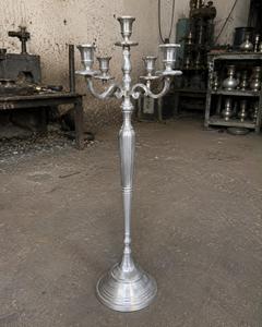 ATS Metals CBL-199 3 Arms Contemporary <b>Black</b> Metal Handmade Embossing Printing <b>Candelabra</b> Candle Stand Stylish Christmas Easter - Product Image 5