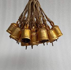 Campanas de Vaca Rústicas Hechas a Mano con Cuerda, Decoración Navideña para Colgar en la Puerta del Hogar - Product Image 3