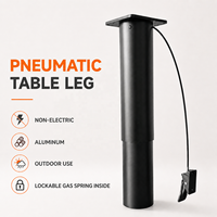 Pied de table basse télescopique réglable en hauteur à ressort à gaz avec poignée manuelle, système de levage pneumatique à 2 étapes, vente en gros