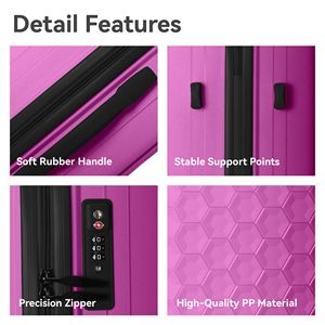 Set di Valigie da Viaggio Leggere a 3 Pezzi con Ruote e Serratura TSA, Angoli Rinforzati, Bagaglio a Mano per Viaggi d'Affari - Product Image 3